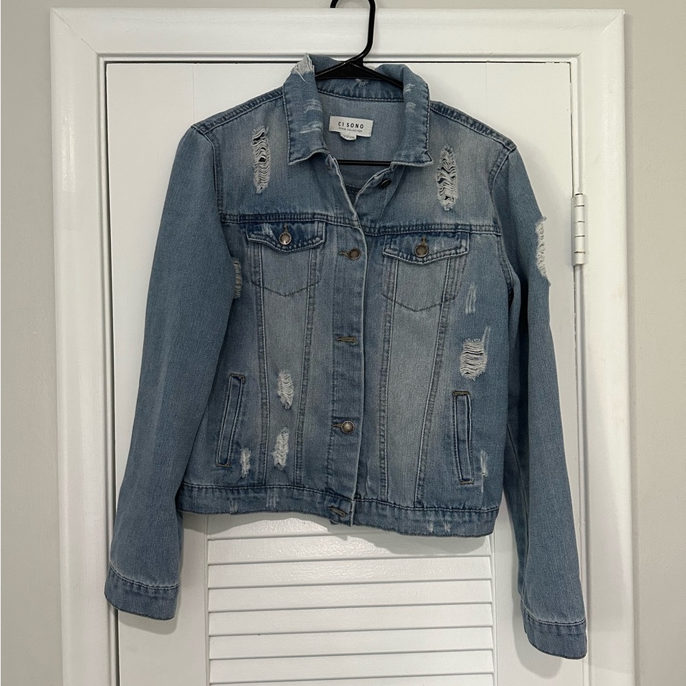 Cisono (Nordstrom) Distressed Denim Jacket Size Medium.
